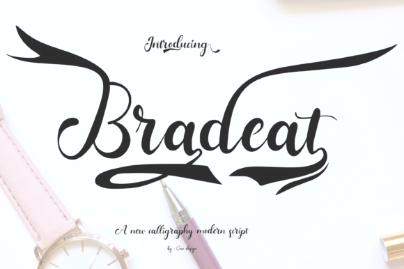 Bradeat: A Script Font for Editorial Design and Creative Publications